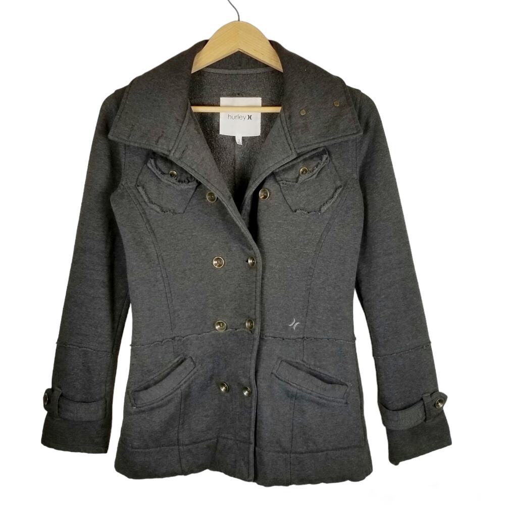 Hurley Women's Gray Jersey Knit Jacket Size S Small